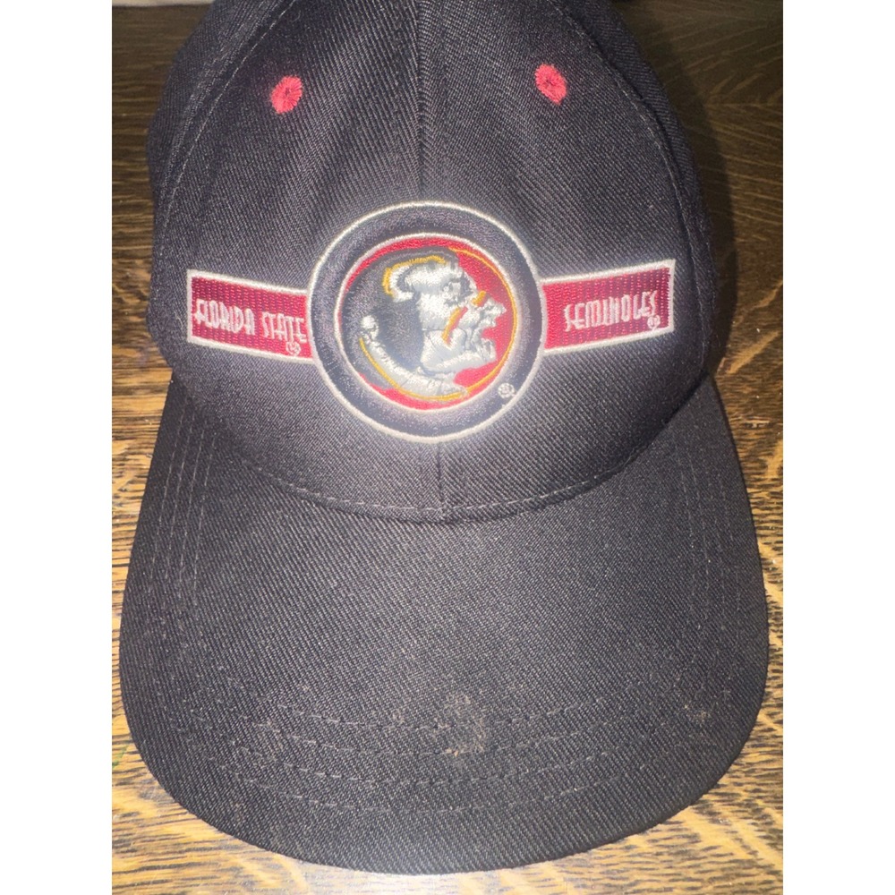 Vintage 90s Florida State Seminoles Snapback Hat Black Wool Made in USA